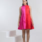 FUSCHIA BLOCK MINI DRESS