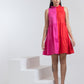 FUSCHIA BLOCK MINI DRESS