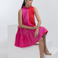 FUSCHIA BLOCK MINI DRESS