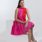 FUSCHIA BLOCK MINI DRESS