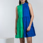 BLUE BLOCK MINI DRESS