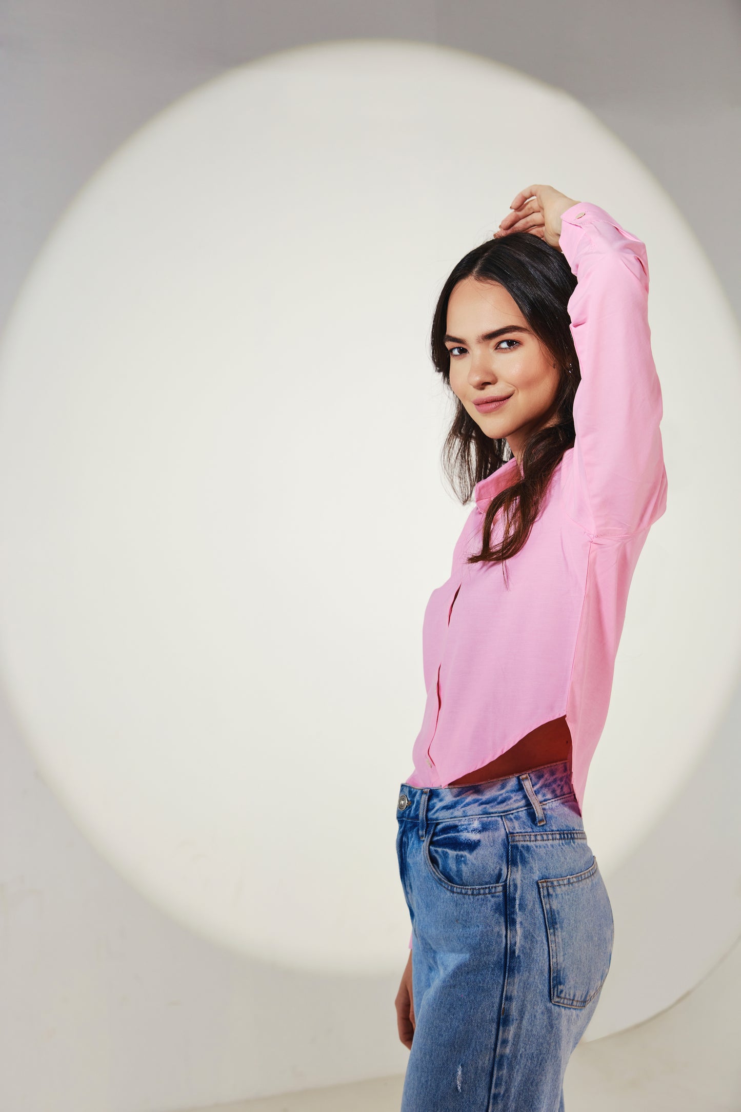 Baby Pink Crop Shirt