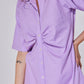 Lilac Ruched Long Shirt Dress