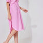 Baby Pink Ruched Long Shirt Dress