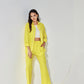 Yellow Pant Coord with Lace Placket