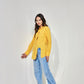 U Cut-out Shirt - Mustard