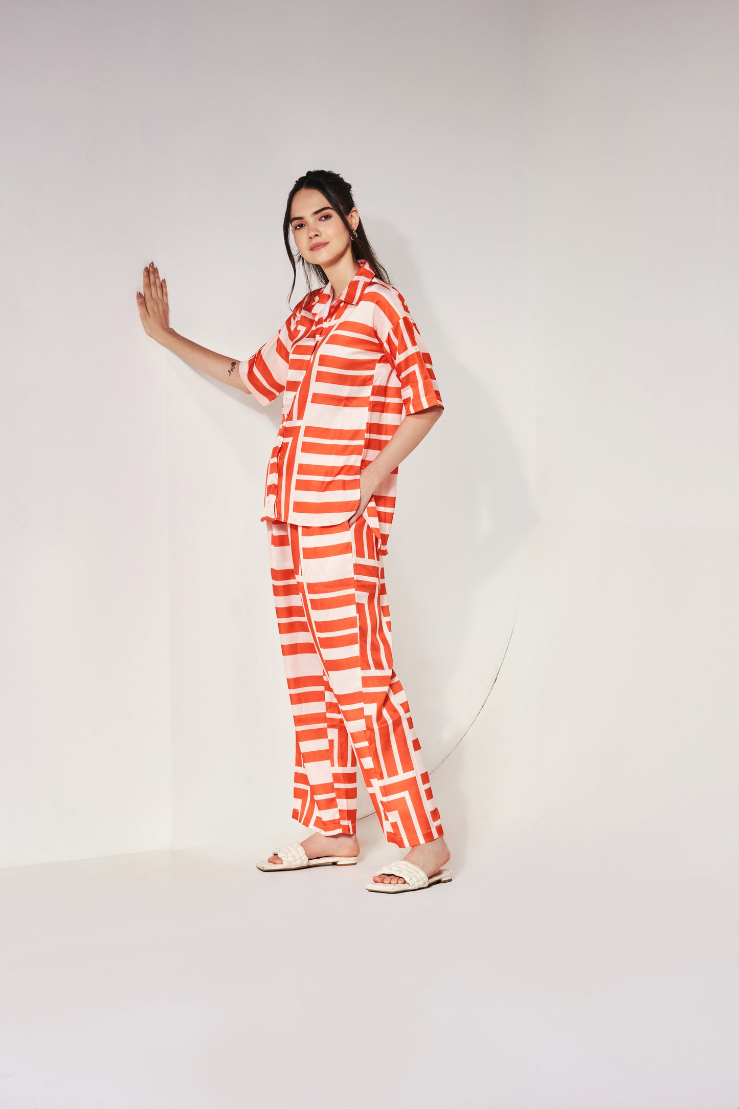 Orange Stripe Abstract Coord