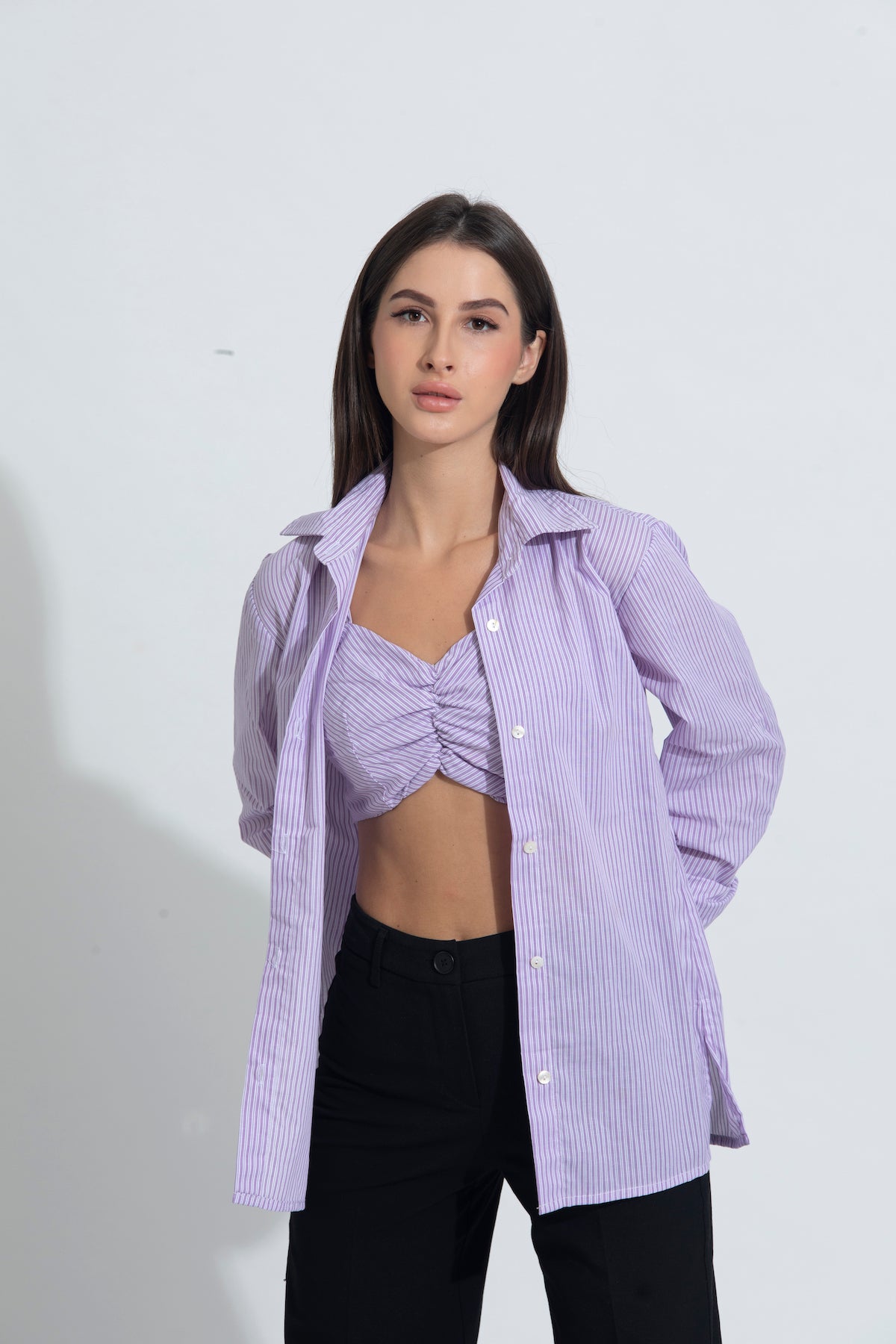 Summer Lovin' shirt/bralette duo- Lavender