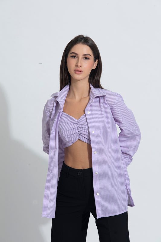 Summer Lovin' shirt/bralette duo- Lavender