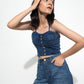 Embrace Your Curves- Denim Placket Corset