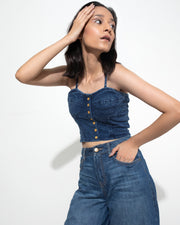 Denim Placket Corset