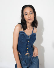 Denim Knot Tie Corset