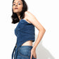Embrace Your Curves- Denim Knot Tie Corset