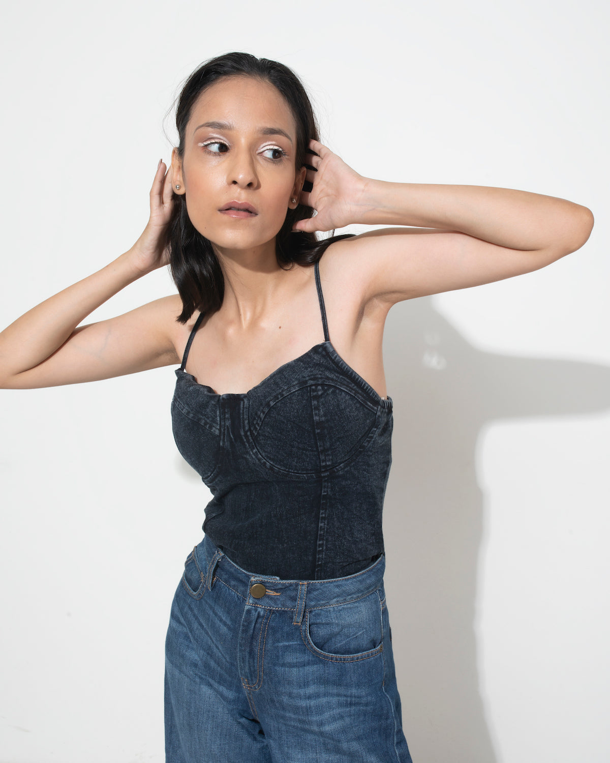 Embrace Your Curves- Denim Bodysuit