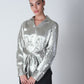 Knot Tie Satin Shirt - Silver