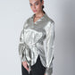 Knot Tie Satin Shirt - Silver