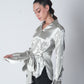 Knot Tie Satin Shirt - Silver