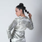 Knot Tie Satin Shirt - Silver