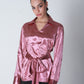 Knot Tie Satin Shirt - Blush Pink