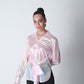 Knot Tie Mettalic Shirt - Pink