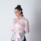 Knot Tie Mettalic Shirt - Pink