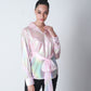 Knot Tie Mettalic Shirt - Pink