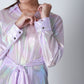 Knot Tie Mettalic Shirt - Purple