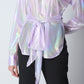 Knot Tie Mettalic Shirt - Purple