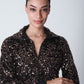 Sequin Bomber Jacket - Bronze