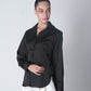 Basic Satin Shirt - Coal Black