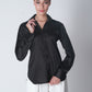 Basic Satin Shirt - Coal Black