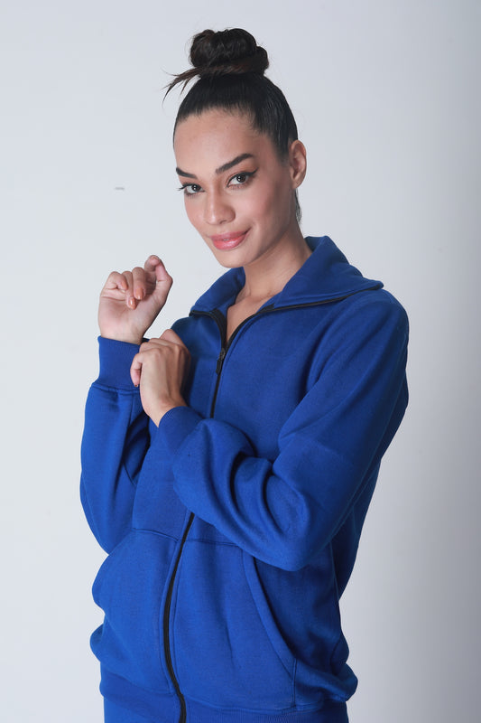 Fleece zipper co-ord - Royal Blue