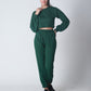 Fleece Crop Jogger set - Dark Green