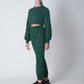 Fleece Crop Jogger set - Dark Green