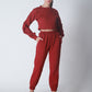 Fleece Crop Jogger set - Berry