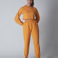 Fleece Crop Jogger set - Mustard