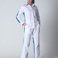 Summer Lovin' Poplin Pant Co-ord- Color Block Blue White