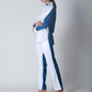 Summer Lovin' Poplin Pant Co-ord- Color Block Blue White