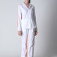Summer Lovin' Poplin Pant Co-ord- Color Block Orange White