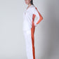 Summer Lovin' Poplin Pant Co-ord- Color Block Orange White