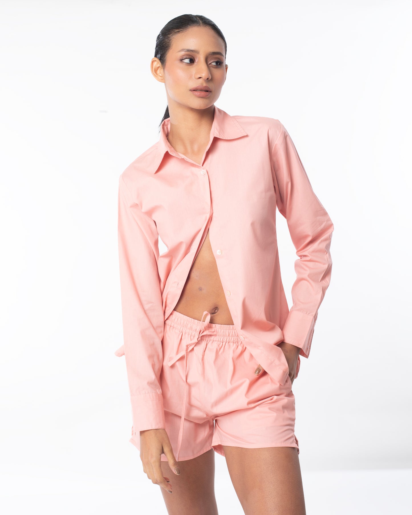 "Summer Lovin' Poplin Short Co-ord, Shades of Pink Edition - Peach "