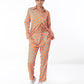 Summer Lovin Poplin Pant Co-ord, Shades of Pink Edition - Orange Abstract Pant Co-ord