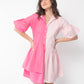 Shades of Pink - Pink Frill Shirt Dress