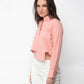 Shades of Pink - Peach Flap Pocket Crop Shirt