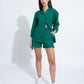 Summer Lovin' Poplin Short Co-ord- Dark Green