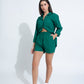 Summer Lovin' Poplin Short Co-ord- Dark Green