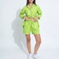 Summer Lovin' Poplin Short Co-ord- Parrot Green