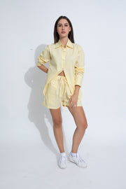 Poplin Short Co-ord- Lemon Yellow