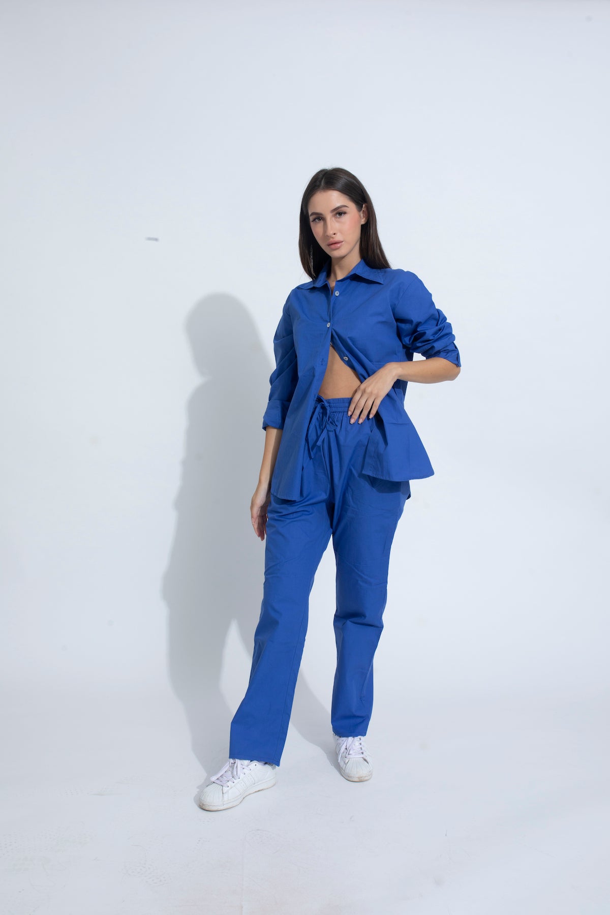 Summer Lovin' Poplin Pant Co-ord- Royal Blue