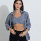 Summer Lovin' shirt/bralette duo- Black Gingham